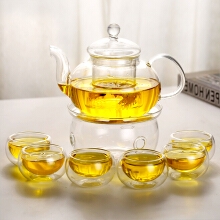 镶玉 玻璃茶具套组 花茶壶茶杯HP-01 手工耐热耐高温水具装功夫茶